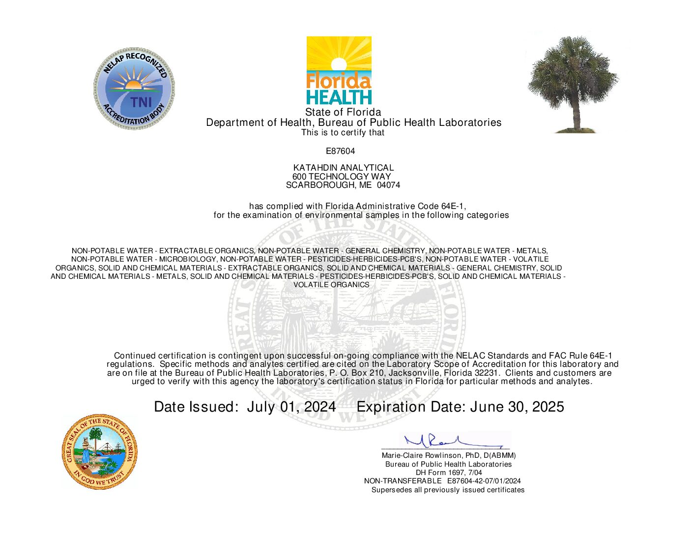 State of Florida, Department of Health
