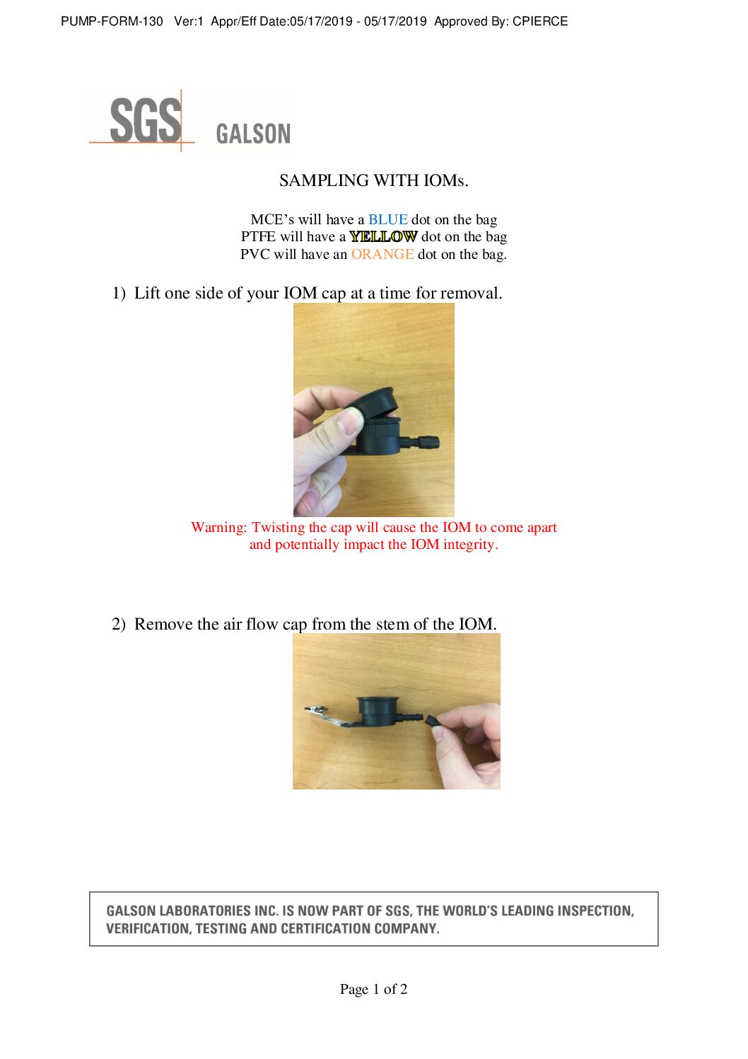 IOM Sampling Instructions