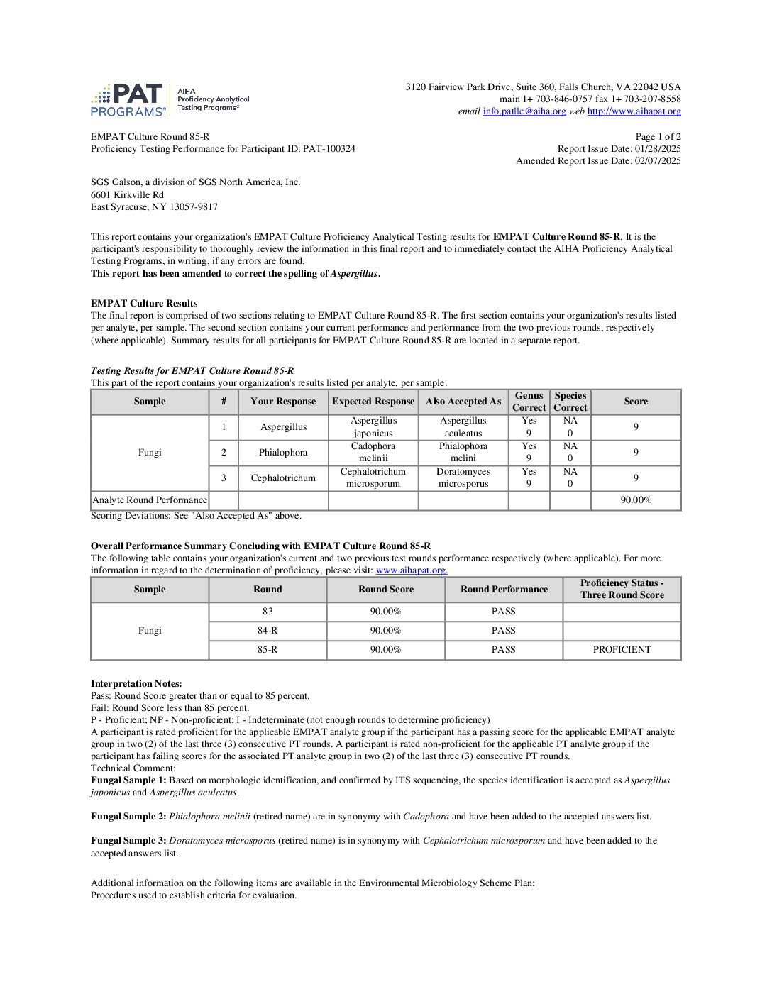 AIHA-LAP, LLC – EMPAT (CULTURAL)