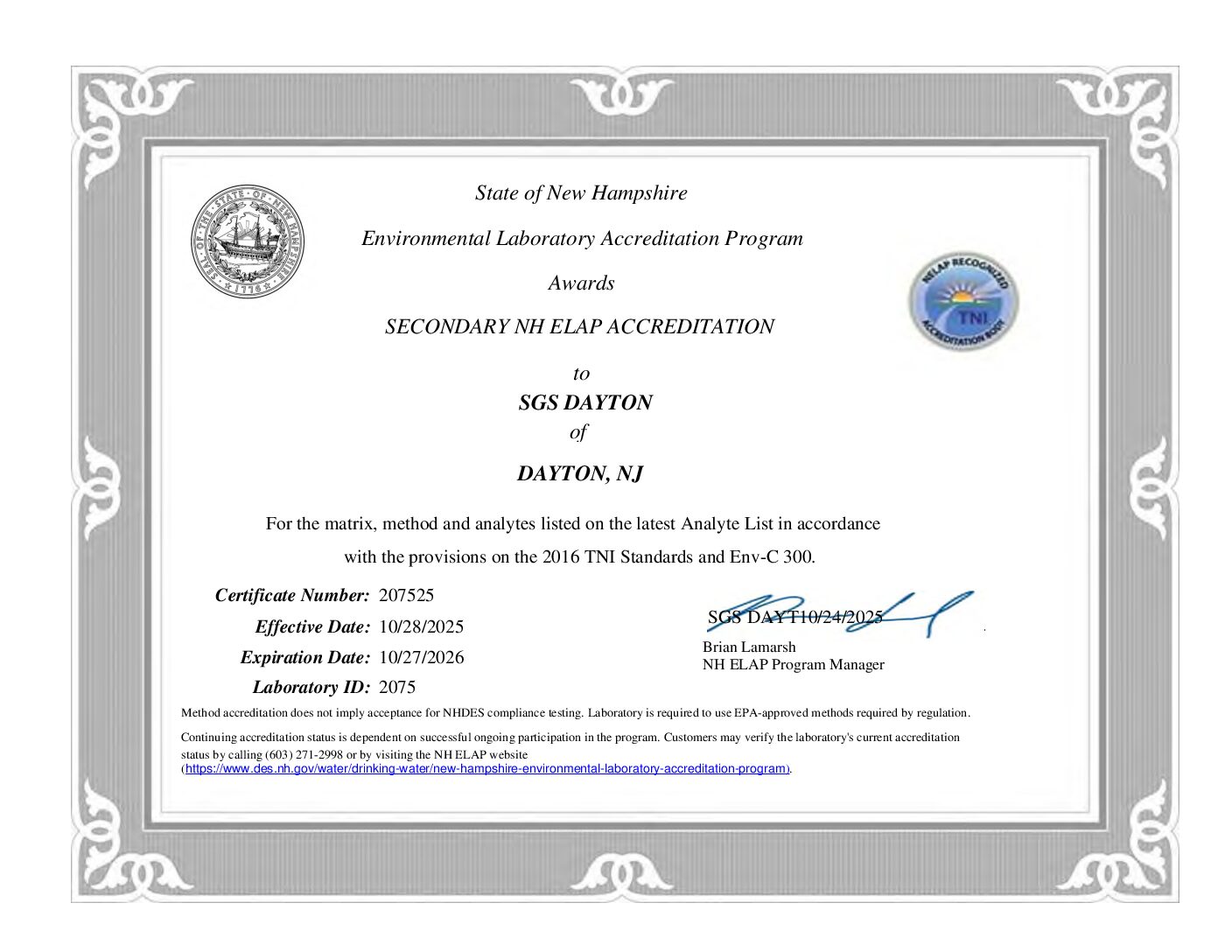 SGS Dayton New Hampshire