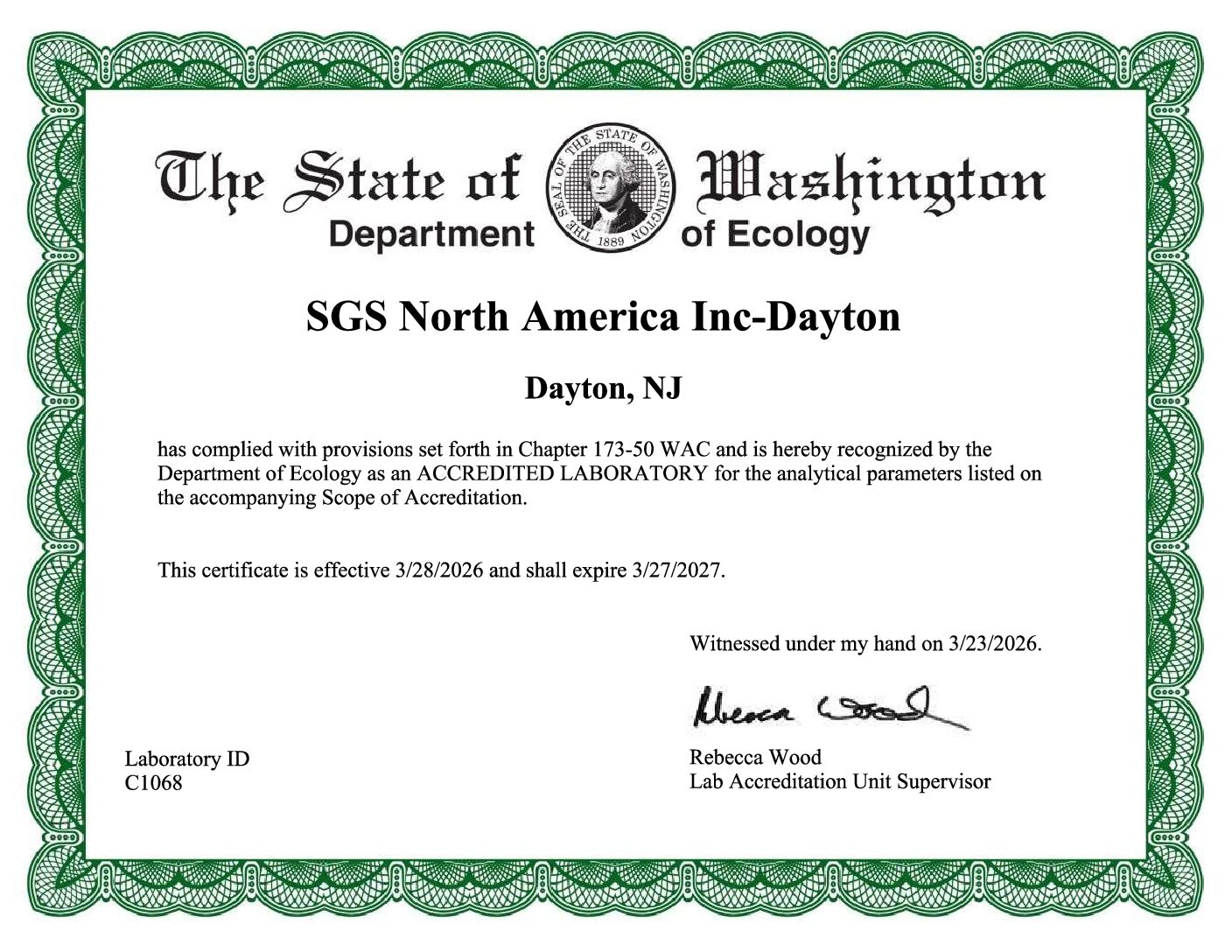 SGS Dayton Washington