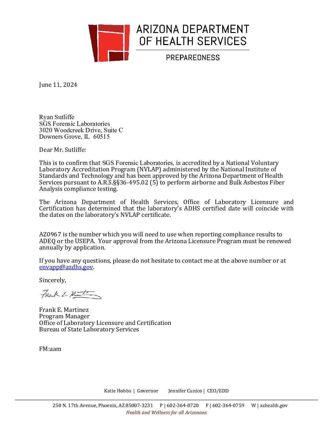 SGS Downers Grove Arizona