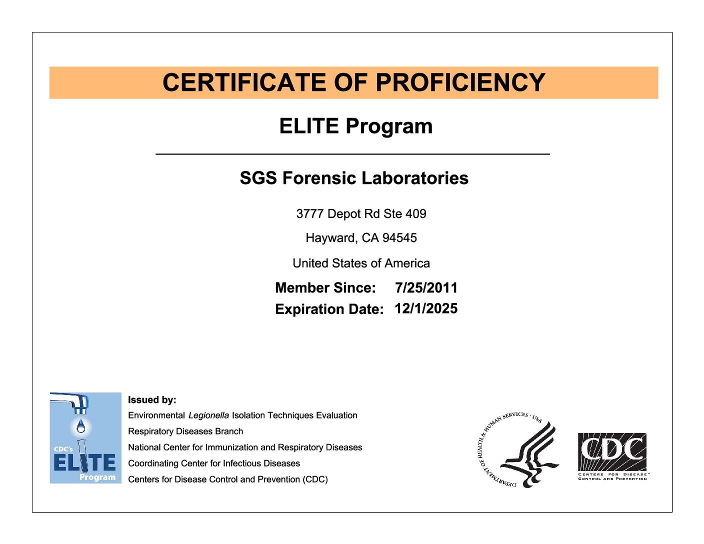 SGS Hayward CDC ELITE