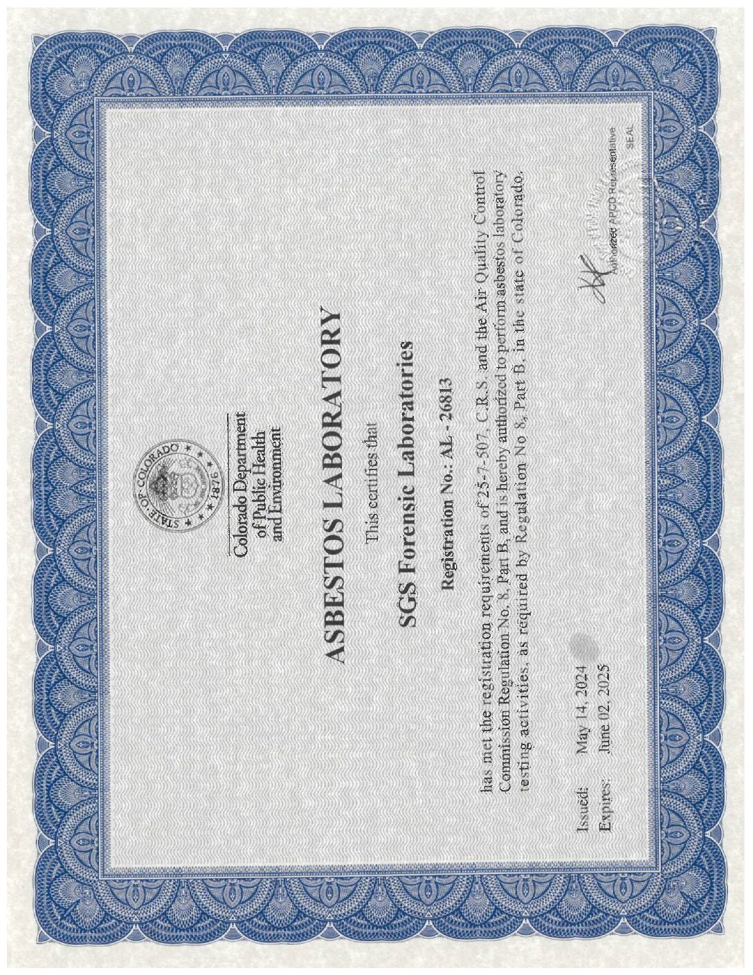 SGS Hayward Colorado