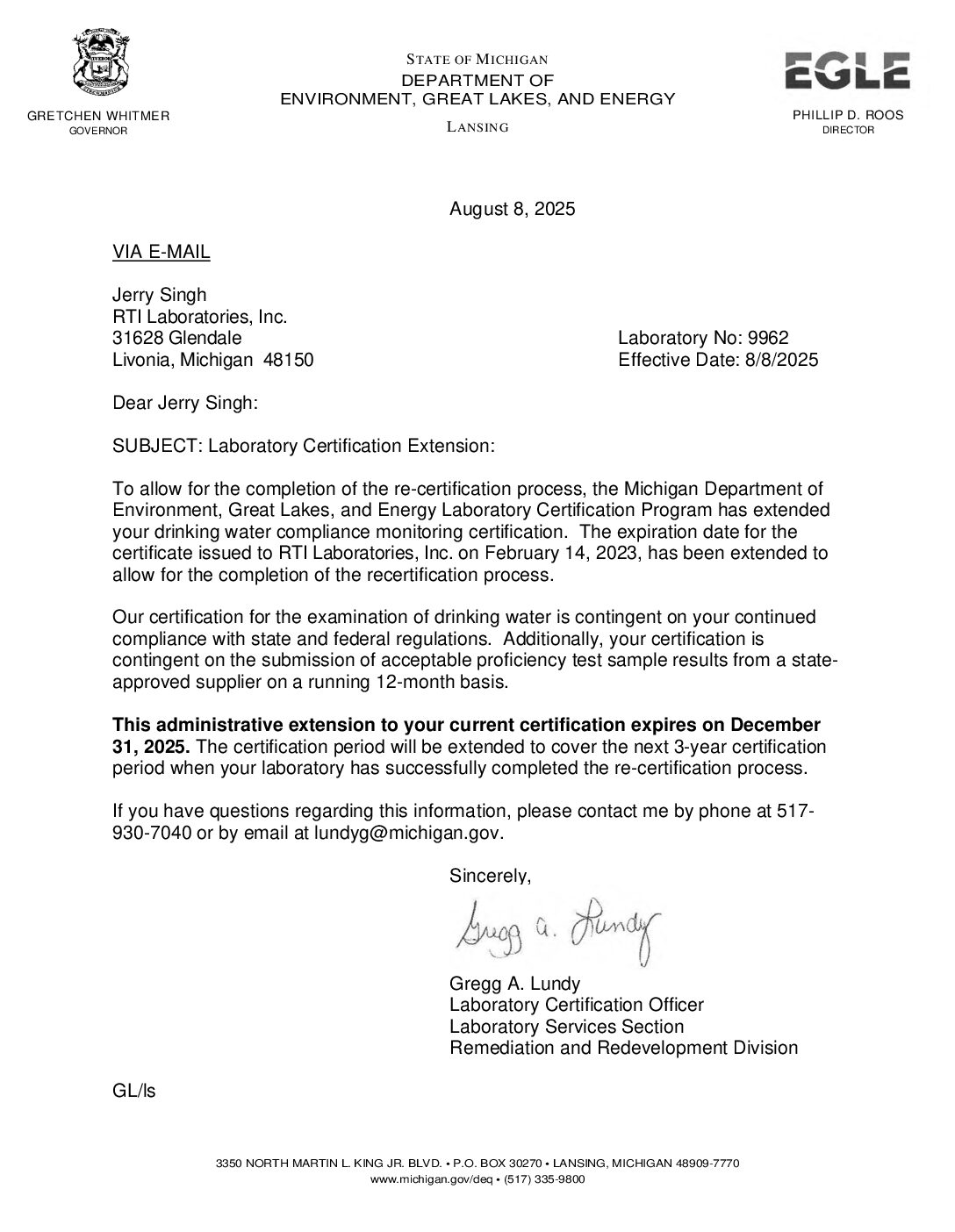 SGS Livonia Michigan