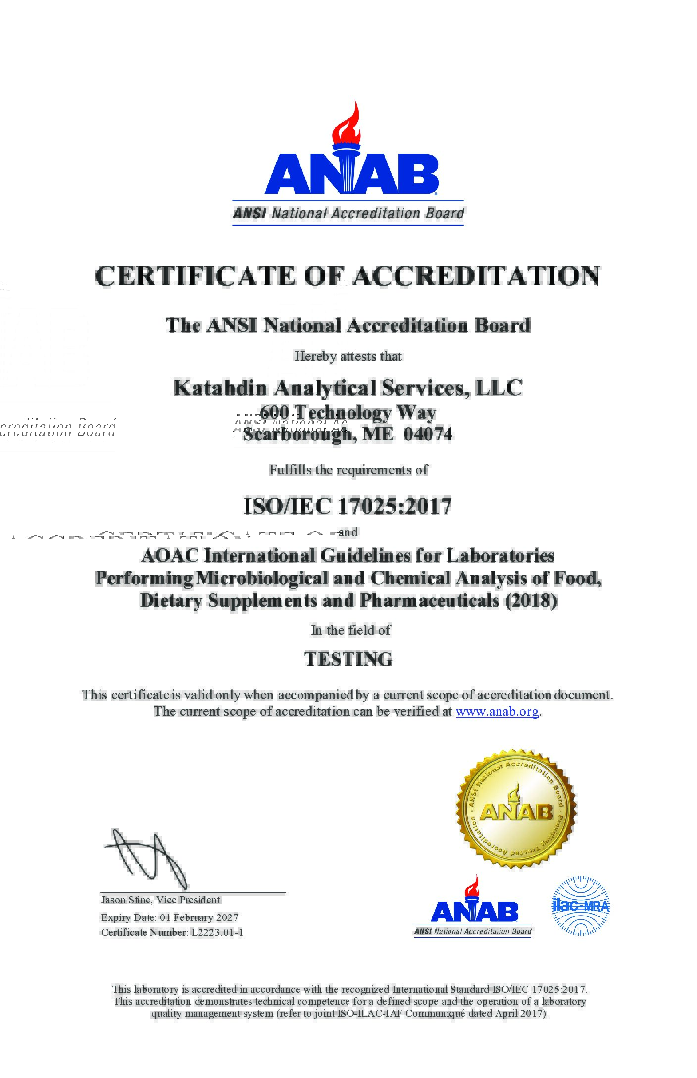 SGS Scarborough AOAC