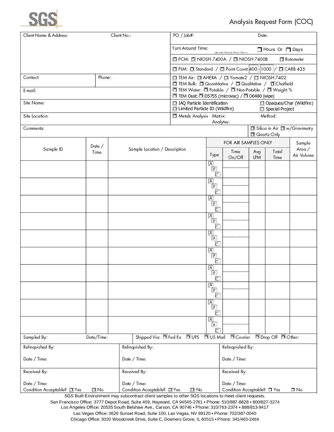 Hayward, CA (FALI) COC