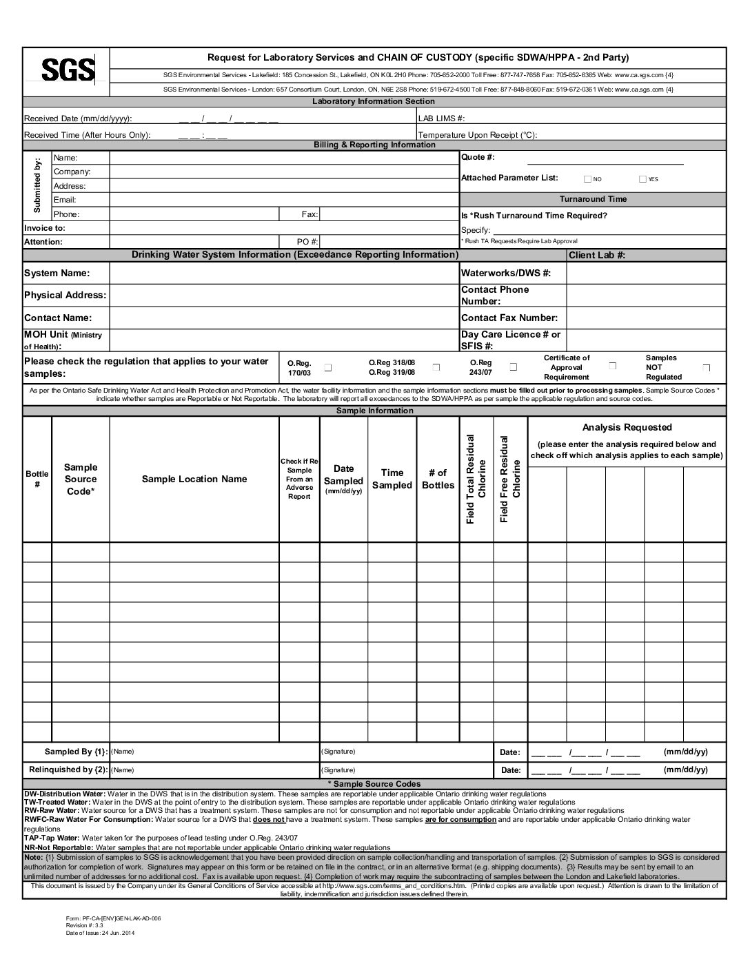 Lakefield 2nd Party DW COC