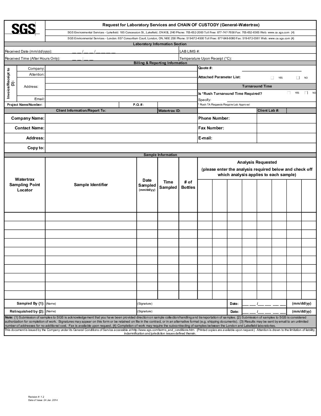 Lakefield General COC Watertrax SPL