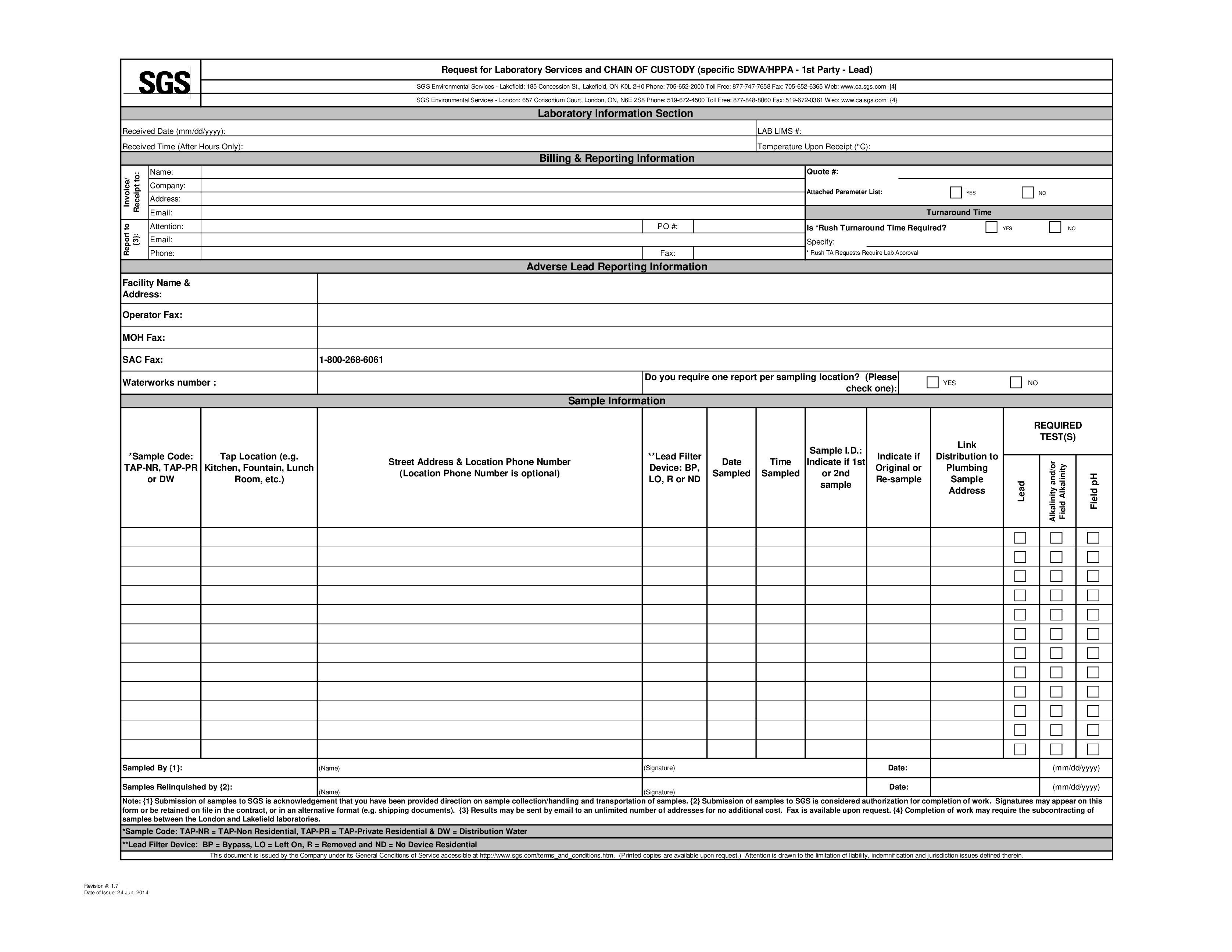 Lakefield Lead O.Reg 170/03 (Schedule 15.1) COC (Editable)