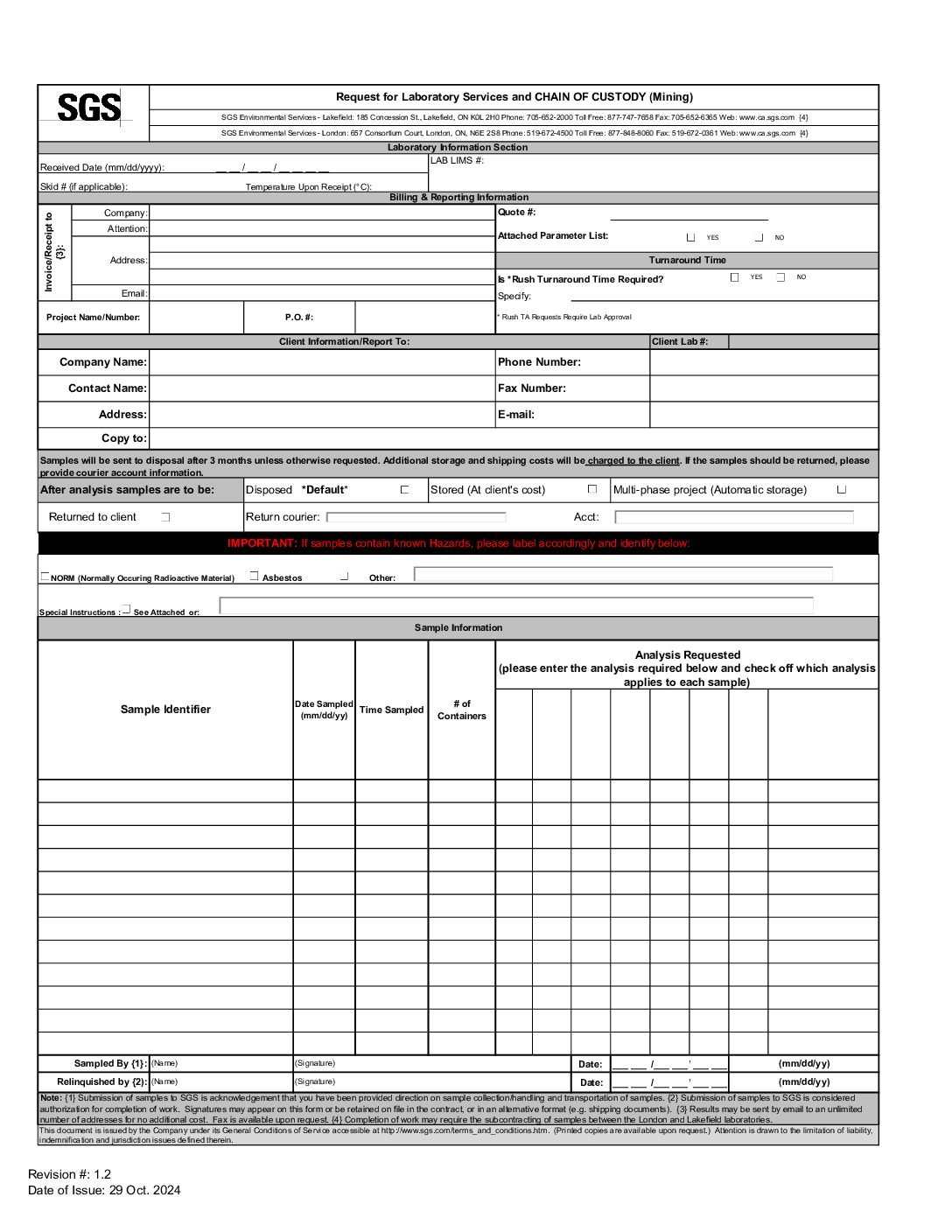 Lakefield Mining COC