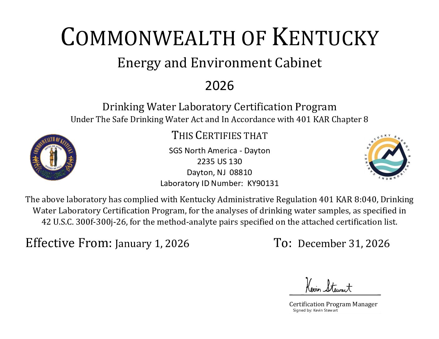 SGS Dayton Kentucky DW