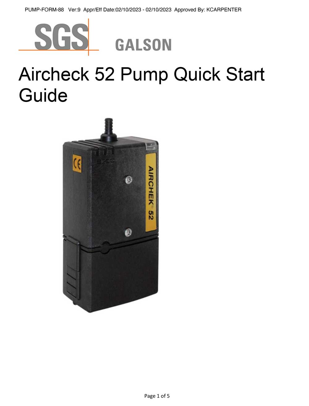 AirChek 52-1 AirCheck