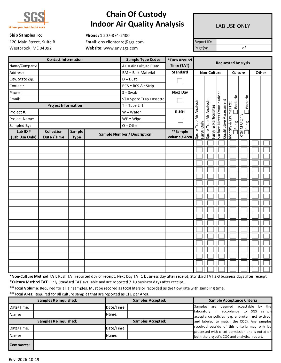 Scarborough, ME COC - Indoor Air Quality Analysis